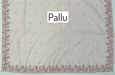 Handmade Premium Organza Saree | Onion Pink | Hand Embroidery | Ships from California